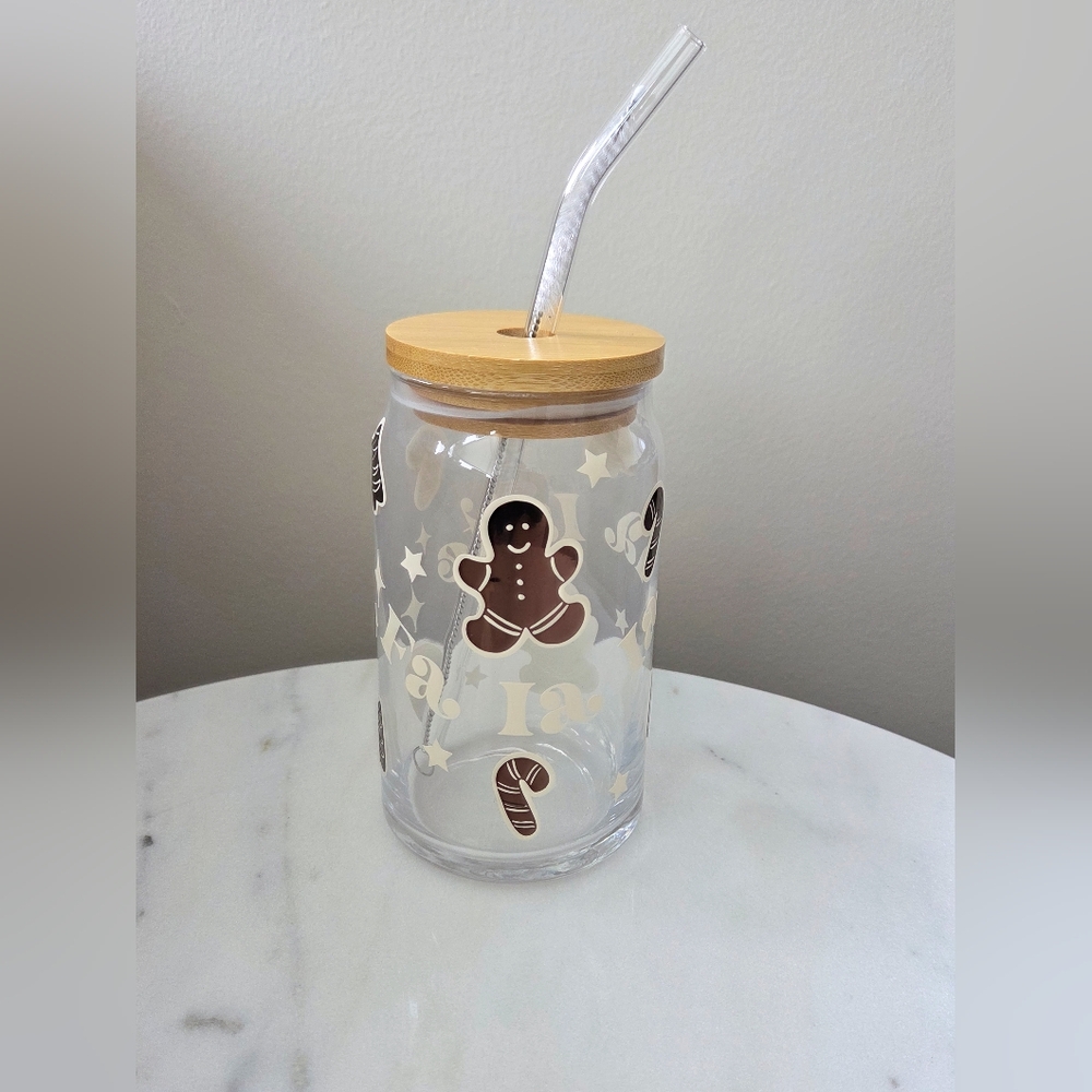 🟣FIRM PRICE🟣 NEW Fa La La La Latte Libbey 16oz Glass Can